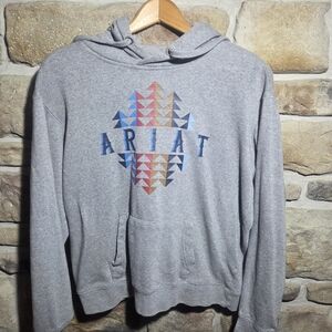 Ariat Gray Hoodie with Multicolor Design